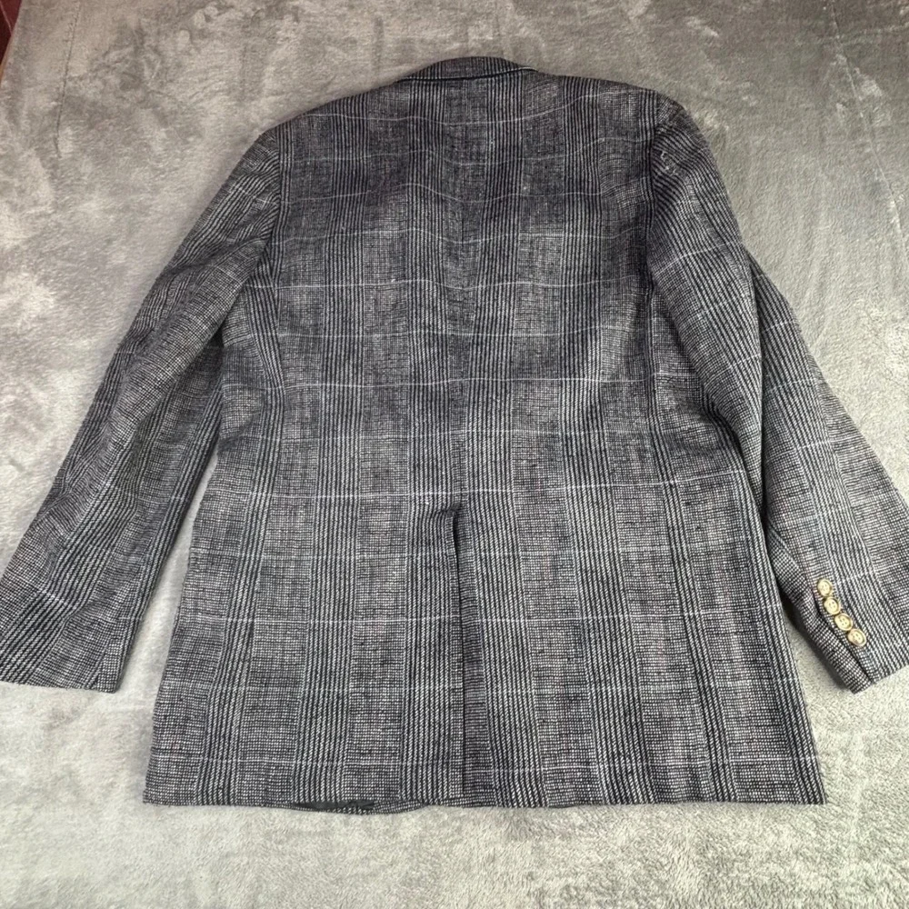Hunter Haig Blazer Mens 42R Gray Glen Plaid‎ Wool Blend Vintage Jordan Marsh USA